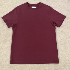 Jason Wu Shirt Mens Medium (Fits Slim) Crewneck Basic Tee Burgundy Cotton Casual
